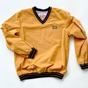 Y2K Escada Tracksuit Warm Up Athletic Top Iridescent Mustard Yellow Black